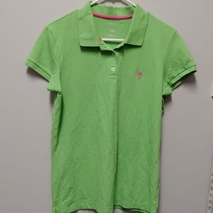 Lilly Pulitzer Lime Green LadiesPolo Shirt, Size Large